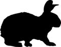 Rabbit. Black silhouettes of livestock. Farm. Animal Royalty Free Stock Photo