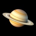 Photo realistic Saturn planet isolated on transparent background cutout PNG. High resolution.