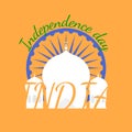 Isolated Indian independence card elements