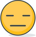 Isolated indifferent emoticon. Isolated emoticon.