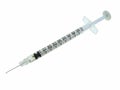 Isolated insulin syringe Royalty Free Stock Photo