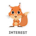 Isolated interested squirrel. Royalty Free Stock Photo