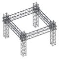 Isolated iron building construction frame isometric view Royalty Free Stock Photo