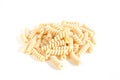 Isolated italian pasta radiatore on white background Royalty Free Stock Photo