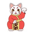 Isolated Japanese Maneki Neko Lucky cat Royalty Free Stock Photo