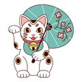 Isolated Japanese Maneki Neko Lucky cat Royalty Free Stock Photo