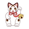 Isolated Japanese Maneki Neko Lucky cat Royalty Free Stock Photo