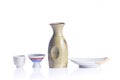 Isolated Japanese Sake drinking set