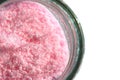 Isolated jar of pink curing salt