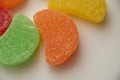 Isolated Jelly Fruit Slices Close Up