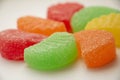 Isolated Jelly Fruit Slices Close Up