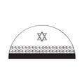 Jewish kippa outline