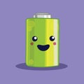 Isolated kawaii battery illustration.