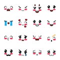 Isolated kawaii cartoon face icon set vector design Royalty Free Stock Photo