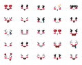 Isolated kawaii cartoon face icon set vector design Royalty Free Stock Photo