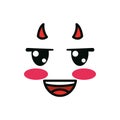 Isolated kawaii devil face cartoon vector design Royalty Free Stock Photo