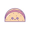 Isolated kawaii tacos icon fill design