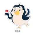Isolated kissing penguin.