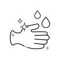 Isolated kitchen glove with drops of water icon Vector Royalty Free Stock Photo