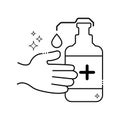 Isolated kitchen glove and liquid soap bottle clean icon Vector Royalty Free Stock Photo