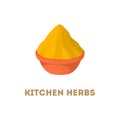 Isolated kitchen herbs.