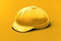 isolated labor cap on yellow background, labor day ,minimalism, abstract art, HD backgroundyellow Royalty Free Stock Photo