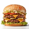 Isolated Large beef cheese burger