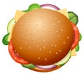 Isolated large fresh hamburger