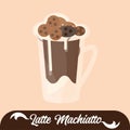 Isolated latte machiatto coffee drink Vector Royalty Free Stock Photo
