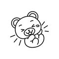 Isolated laughing bear kawaii Royalty Free Stock Photo