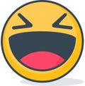 Isolated laughing emoticon. Isolated emoticon.