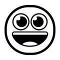 Isolated laughing monochrome emoji icon