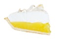 Isolated lemon meringue pie slice