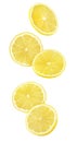 Isolated lemon pieces