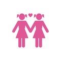 Isolated lesbians couple and heart vector design