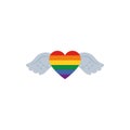 Isolated lgtbi heart with wings vector design