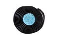 Isolated licorice wheel with blue candy centre