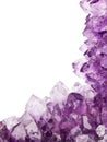 Isolated light amethyst crystals corner Royalty Free Stock Photo