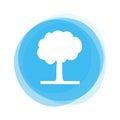 Isolated light blue round Button: Tree Icon Royalty Free Stock Photo