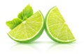 Isolated lime and mint