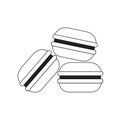 Isolated line vector illustration. Macaroons desset icon in flat Royalty Free Stock Photo