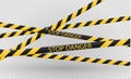 Isolated lines of insulation. Realistic warning tapes. Signs of danger. Vector illustration, isolated on a cellular Royalty Free Stock Photo