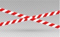 Isolated lines of insulation. Realistic warning tapes. Signs of danger. Vector illustration, isolated on a cellular