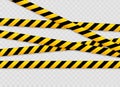 Isolated lines of insulation. Realistic warning tapes. Signs of danger. Vector illustration, isolated on a cellular Royalty Free Stock Photo