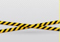 Isolated lines of insulation. Realistic warning tapes. Signs of danger. Vector illustration, isolated on a cellular Royalty Free Stock Photo