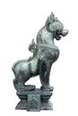 Isolated lion based creature bronze statue Royalty Free Stock Photo