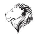 Isolated lions head, vector illustration. Lion`s profile. Royalty Free Stock Photo