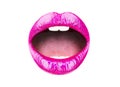 Isolated lip, beautiful makeup, sensual mouth, lip, smile. Lipstick or lipgloss. Beauty sensual lips, beautiful lip