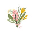 Isolated llustration bouquet of flowers. Vector design concept for Valentines Day and other. Royalty Free Stock Photo