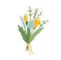 Isolated llustration bouquet of flowers. Vector design concept for Valentines Day and other. Royalty Free Stock Photo